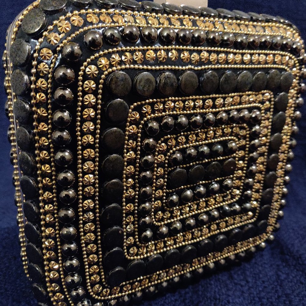 Gold Embellished Statement Evening Bag